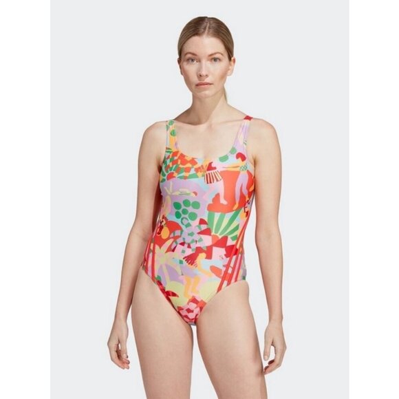 💕FARM RIO x ADIDAS💕 Farm Swimsuit ~ Pearl Citrine 10 NWT - Picture 5 of 16